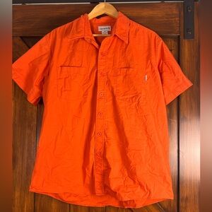 Carhart Orange Women's XL Button Up Short Sleeve Casual Shirt